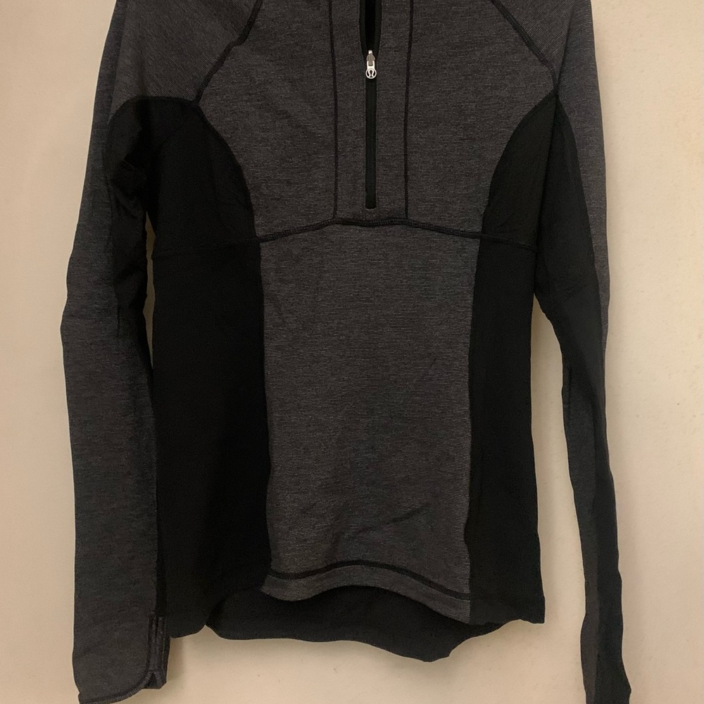Lululemon Women's Gray and Black Zip-Up Jacket